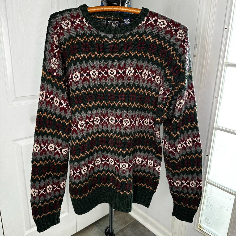 VTG Britches Great Outdoors Men's Fair Isle Cotton Geometric Sweater Size XL